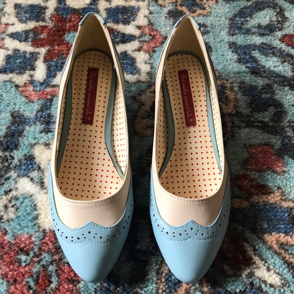 B.A.I.T. Ida Heels Wingtip Dusty Blue Size 9